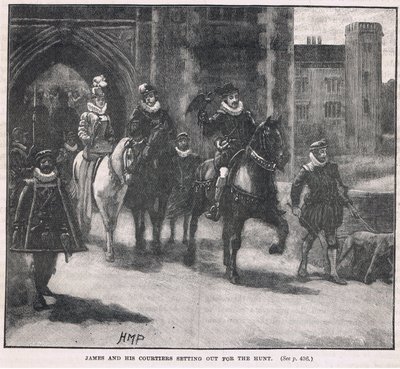 James and His Courtiers Setting Out for the Hunt by Henry Marriott Paget